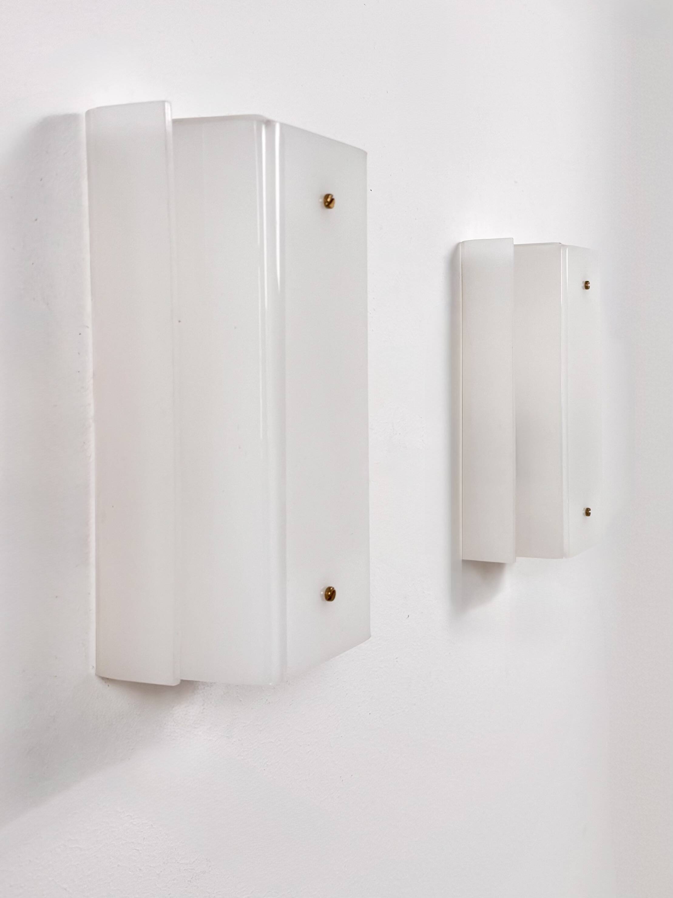 Pair of vintage Perspex wall lights, Italy, 1970.