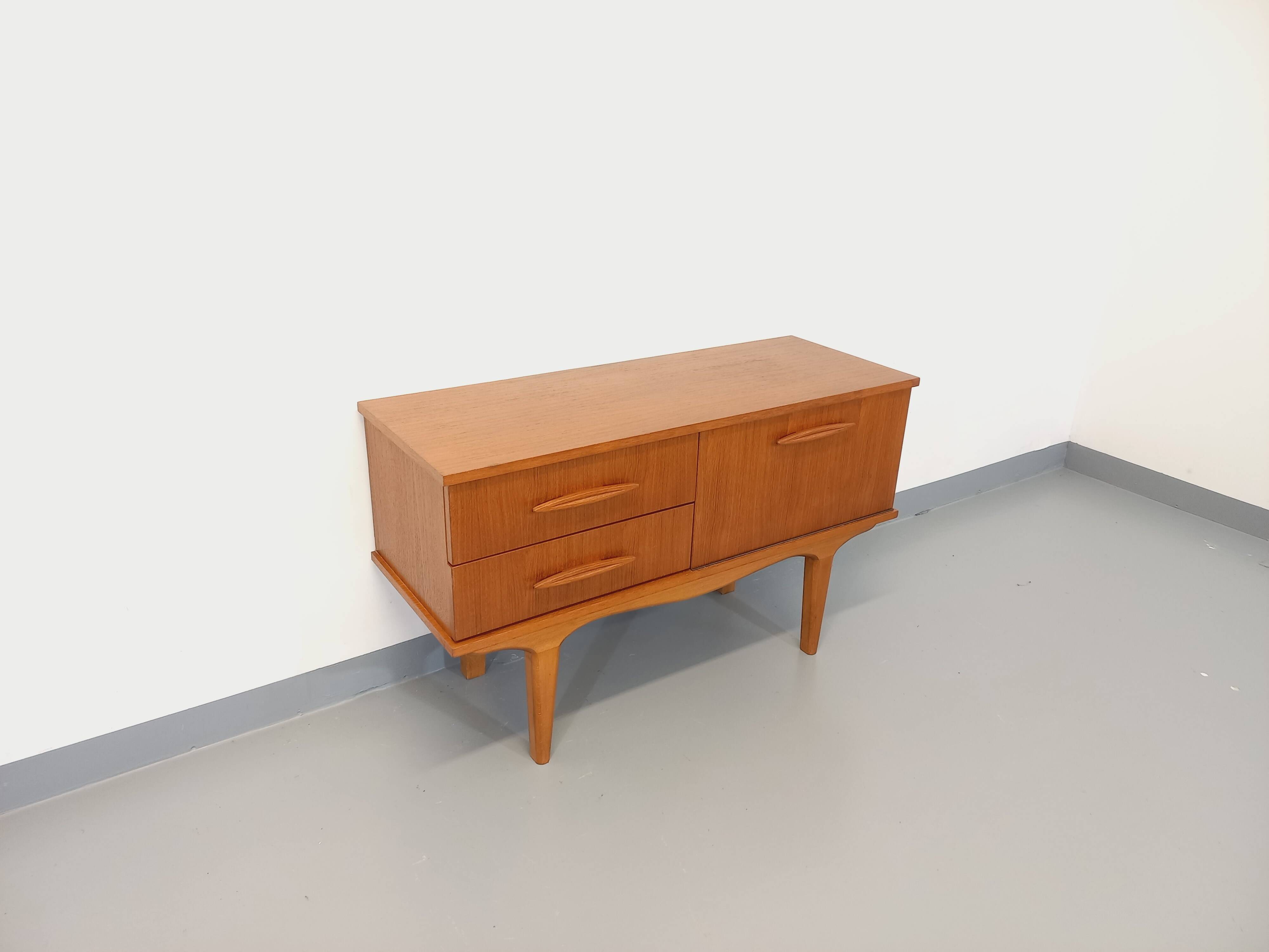 Small vintage Scandinavian teak sideboard from the 60s