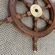 Rudder bar wheel boat in wood and brass "Comptoir des Indes" shelf
