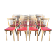 8 chairs Baumann No. 12 red beech skai way