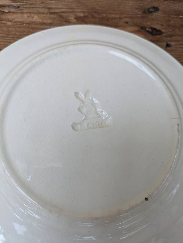 Set of 8 small fruit slip plates Orchies Moulin des Loups