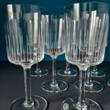 10 vintage engraved crystal walking glasses