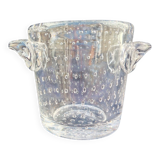 Ice bucket, thick bubbled glass, Schneider Paris