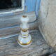 Portieux Vallerysthal old flask in white opaline and gold 1900