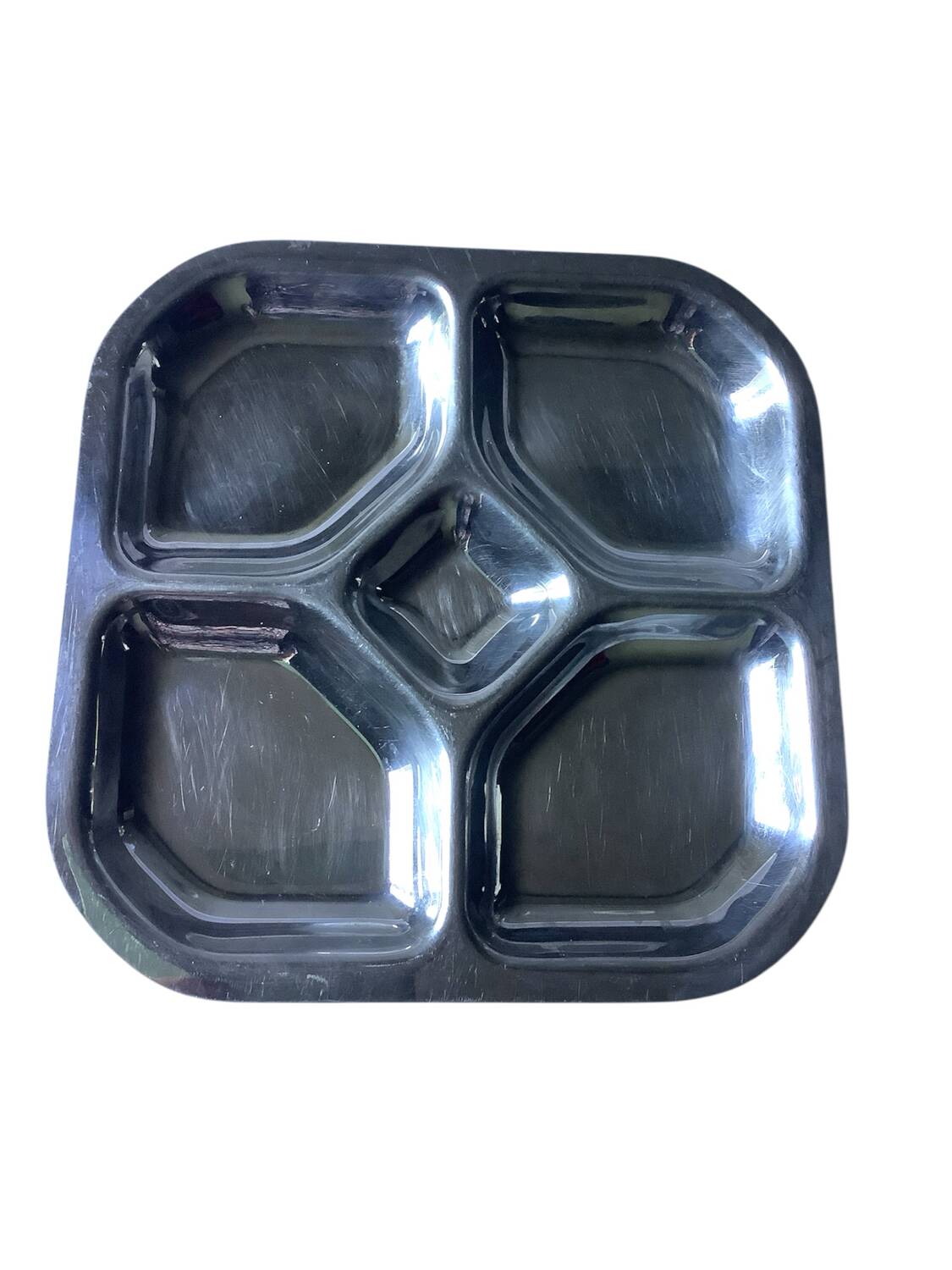 Guy Degrenne compartmentalized dish – stainless steel from the 70s