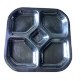 Guy Degrenne compartmentalized dish – stainless steel from the 70s