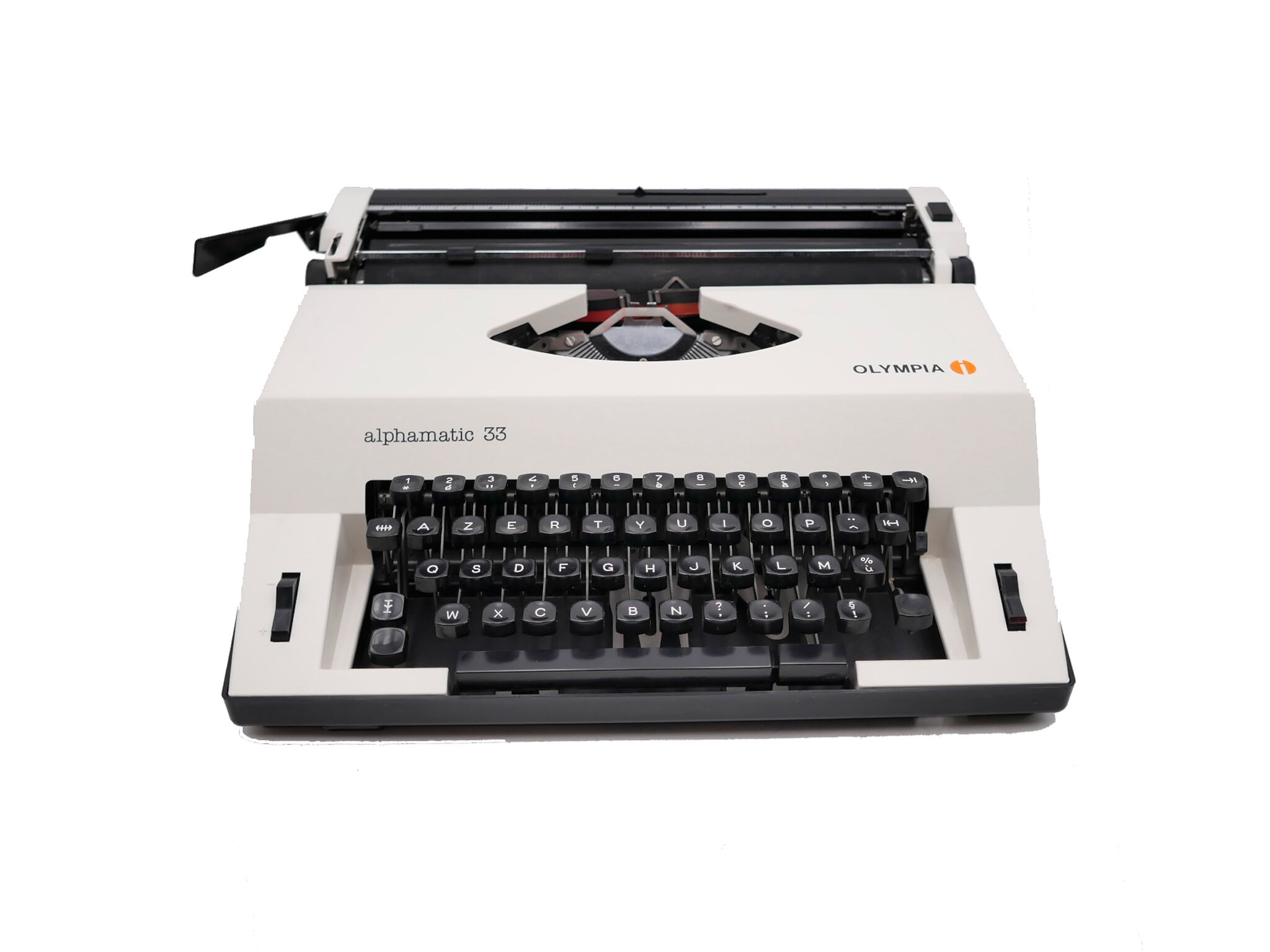 Typewriter Olympia Alphamatic 33 white revised ribbon new 1980