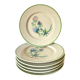 6 floral dessert plates