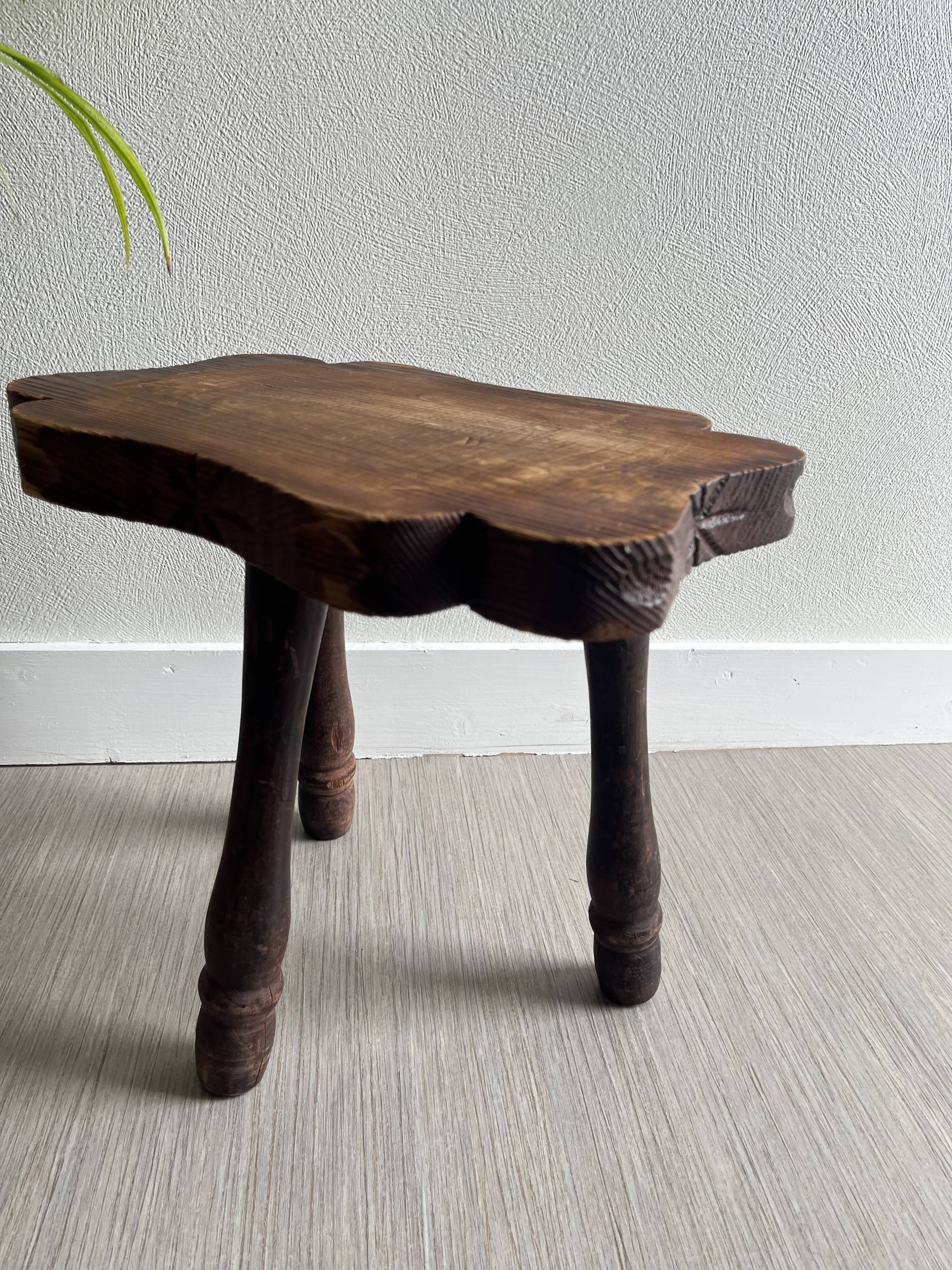 Wooden tripod stool