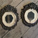Pair of mirrors in papier mâché, Napoleon lll