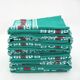 7 green cotton napkins - Basque Country France - vintage 60s