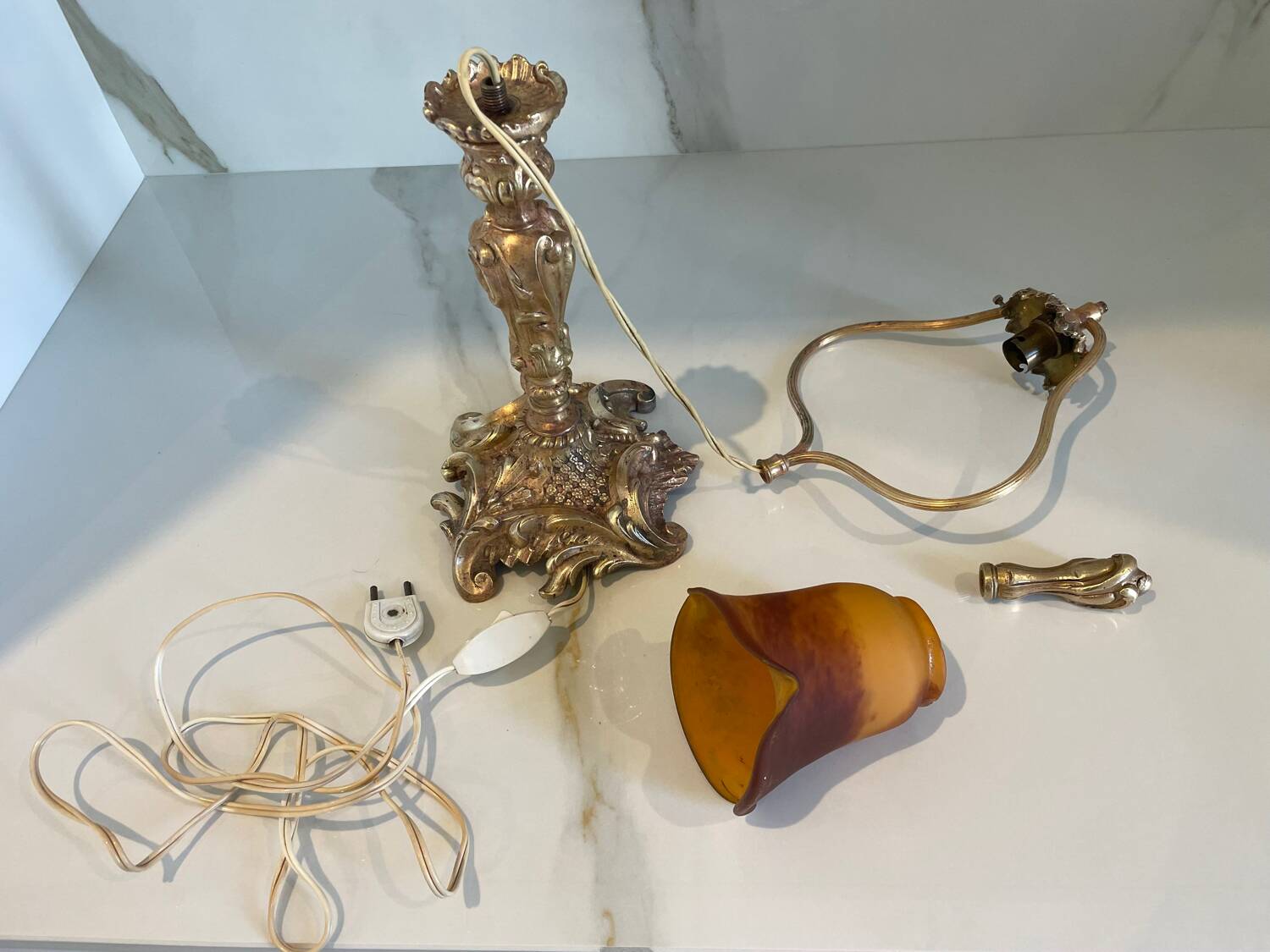Beautiful lamp "the French glass" Art Nouveau
