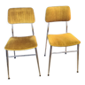 Golden yellow velvet chairs circa 1960