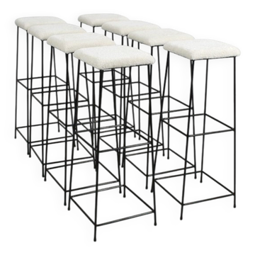Tall Vintage Bar Stools, Set of 8
