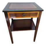 English pedestal table with leather top