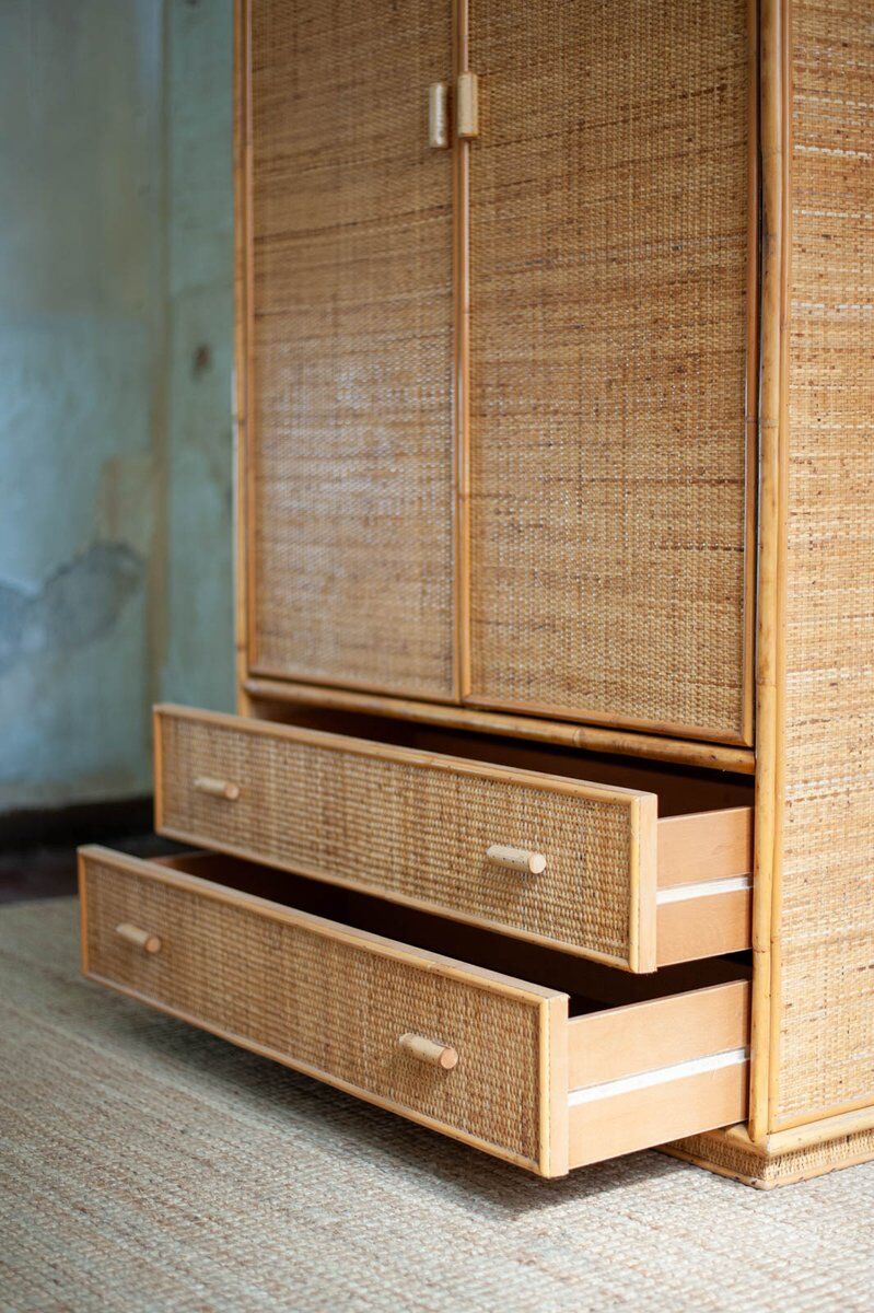 Bamboo wardrobe by Vivai Del Sud, 1970s