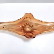 Vintage rusty orange sommerso murano glass bowl / centerpiece, italy