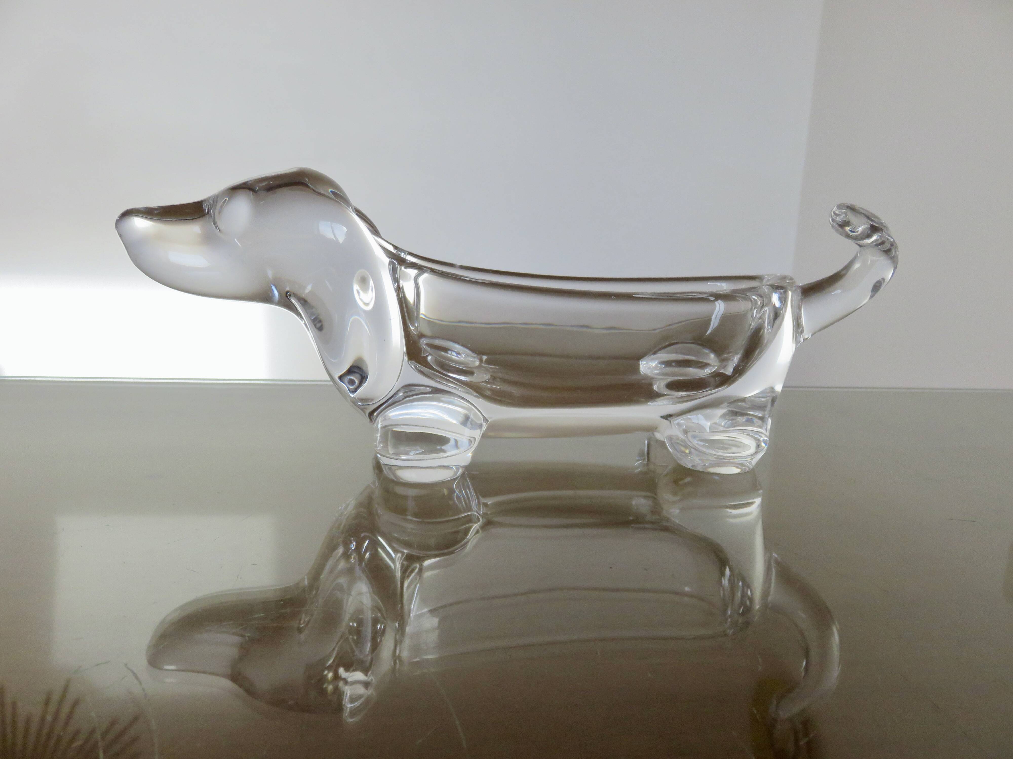 Crystal "dachshund" catchall, 1970