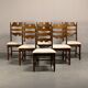 Henning Kjærnulf vintage set Razorblade Dining Chairs High Back, Denmark