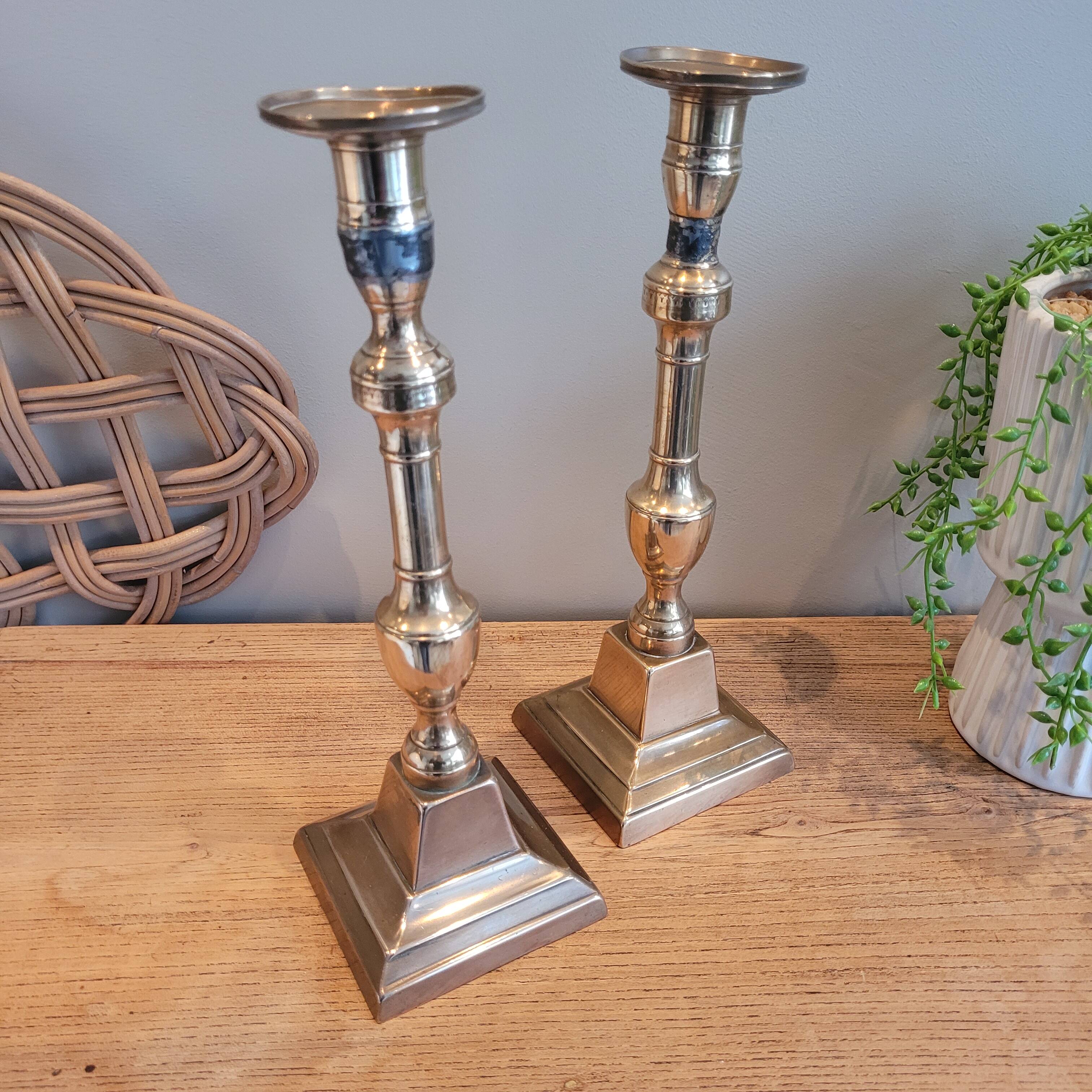 La Redoute x Selency pair of brass candle holders 14