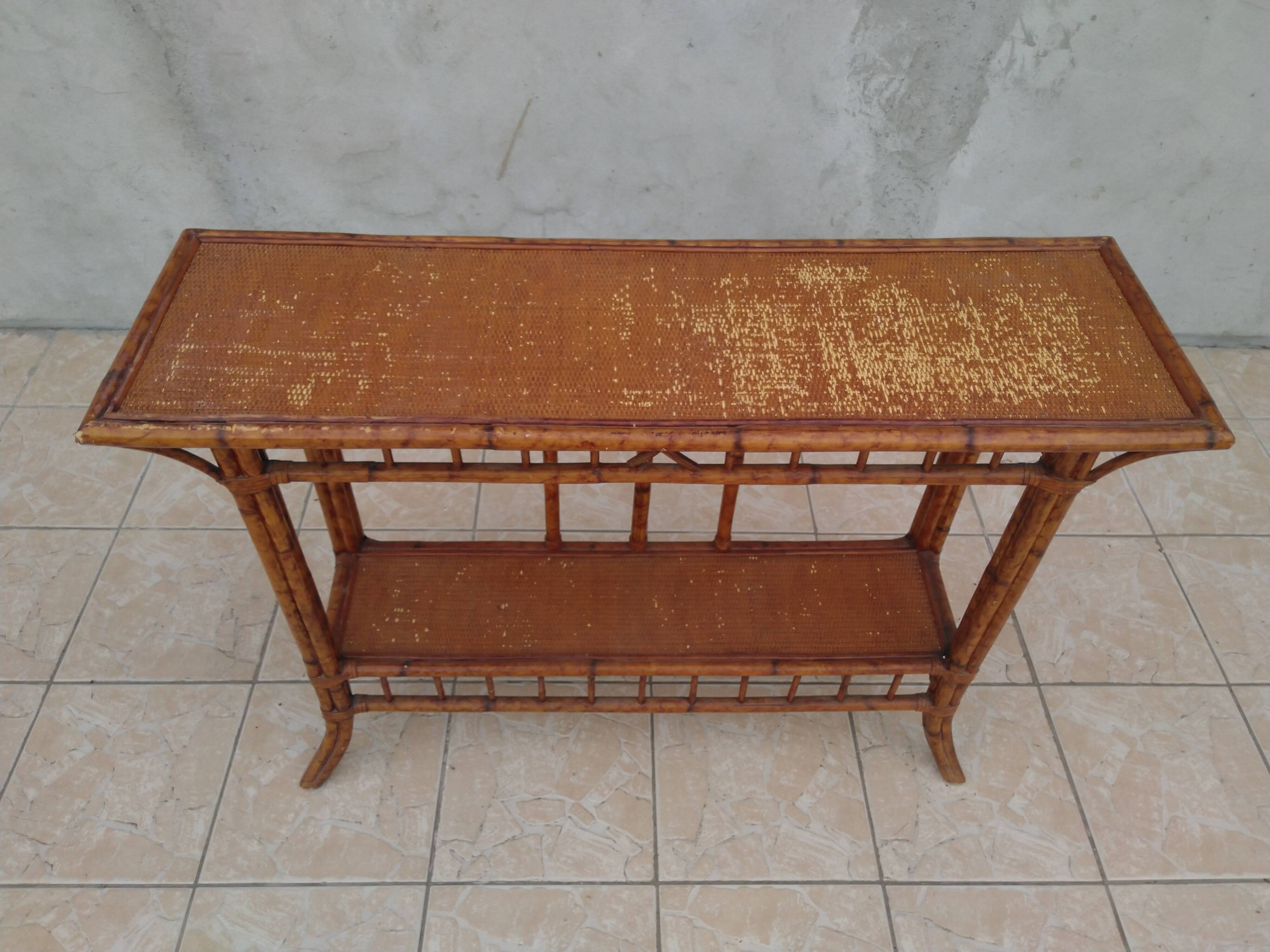 Rattan console