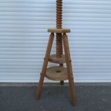 Pine industrial architect's tripod stool