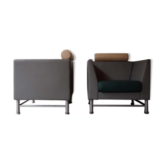 Pair armchairs "East Side" by Ettore Sottsass and Knoll from 1980