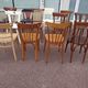 Set of 12 mismatched wooden bistro chairs - vintage