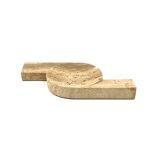 Brutalist travertine ashtray, Cerri Nestore, Italy, 1970s
