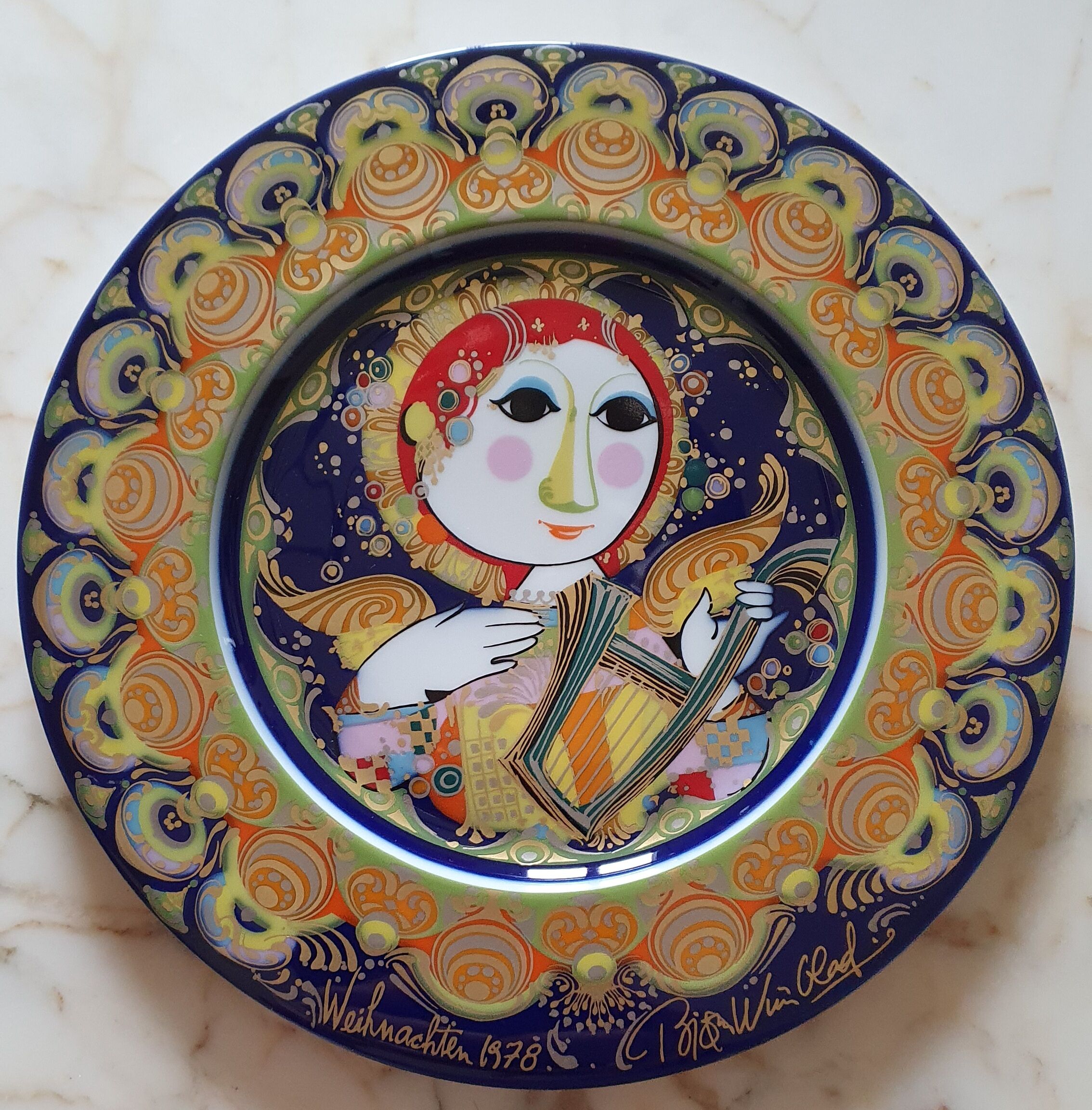 Decorative plate Rosenthal design Bjorn Wiinblad 1978