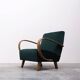 1930 Jindrich Halabala Bentwood Armchair in Emerald Green Velvet