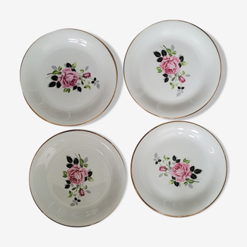 Set of 4 plates Marylise Amandinoise flat