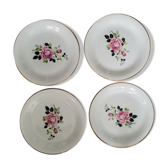 Set of 4 plates Marylise Amandinoise flat