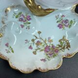 Servant appetizer sweets Limoges Gold and Flowers