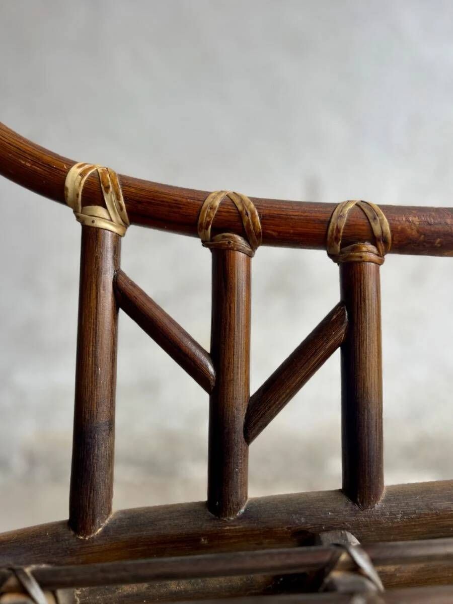 Rare ensemble de fauteuils en rotin McGuire des années 1970