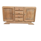 Enfilade Art Deco buffet by Charles Dudouyt, stripped in solid oak, 1930.