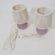 Pair of bedside lamps, rope blinds