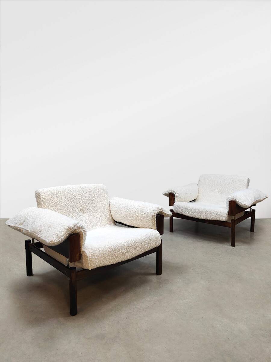 Vintage rare Brazilian lounge chairs Percival Lafer 1960s