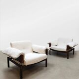 Vintage rare Brazilian lounge chairs Percival Lafer 1960s