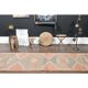 1970s Turkish Oushak Handmade Wool Cotton Orange Runner Rug 102x381