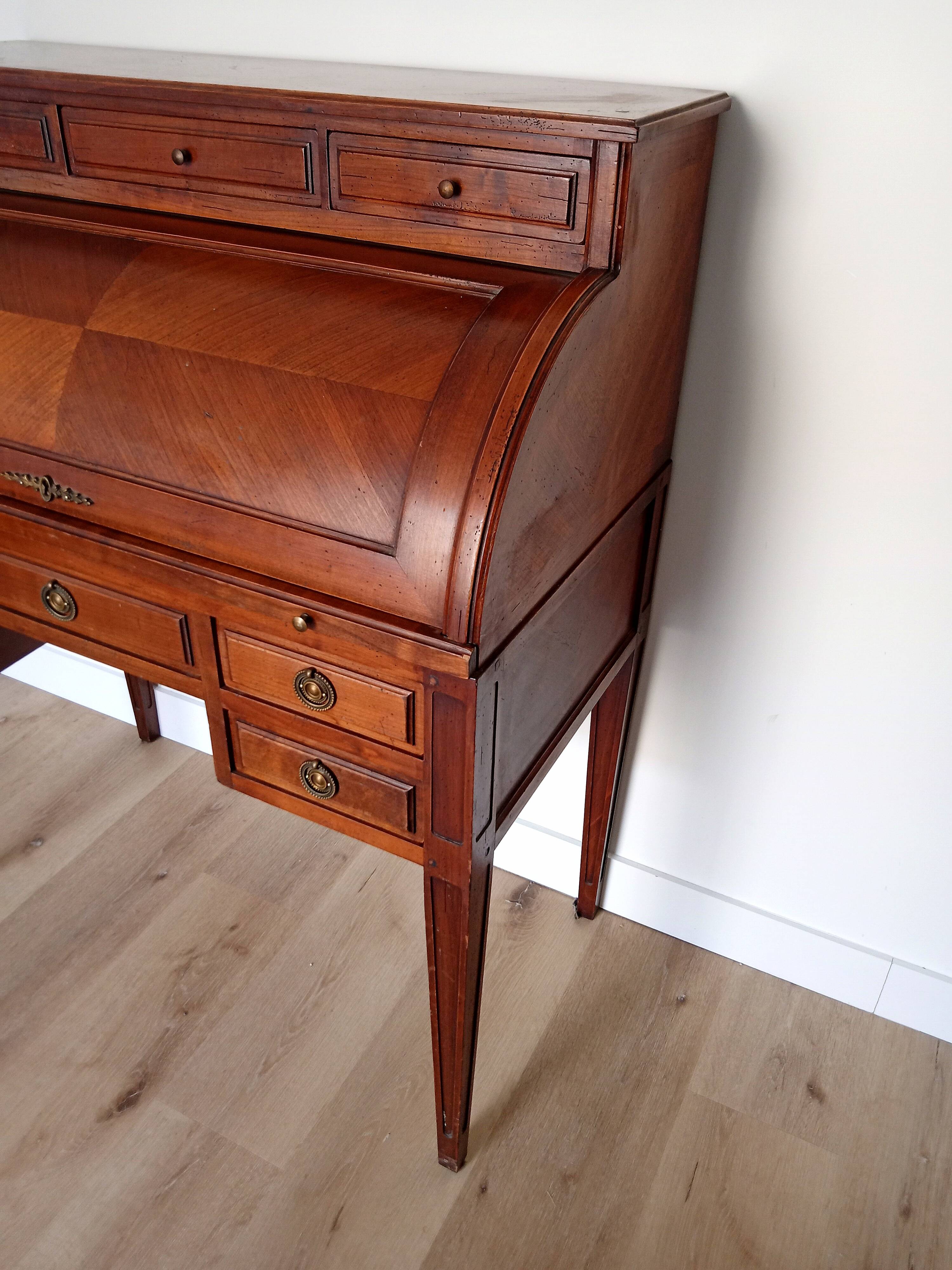 Antique wooden drop-leaf secretary, Louis XVI style.