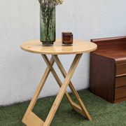 Table pliante design “Suzy” Adrian Reed bois blond vintage 80
