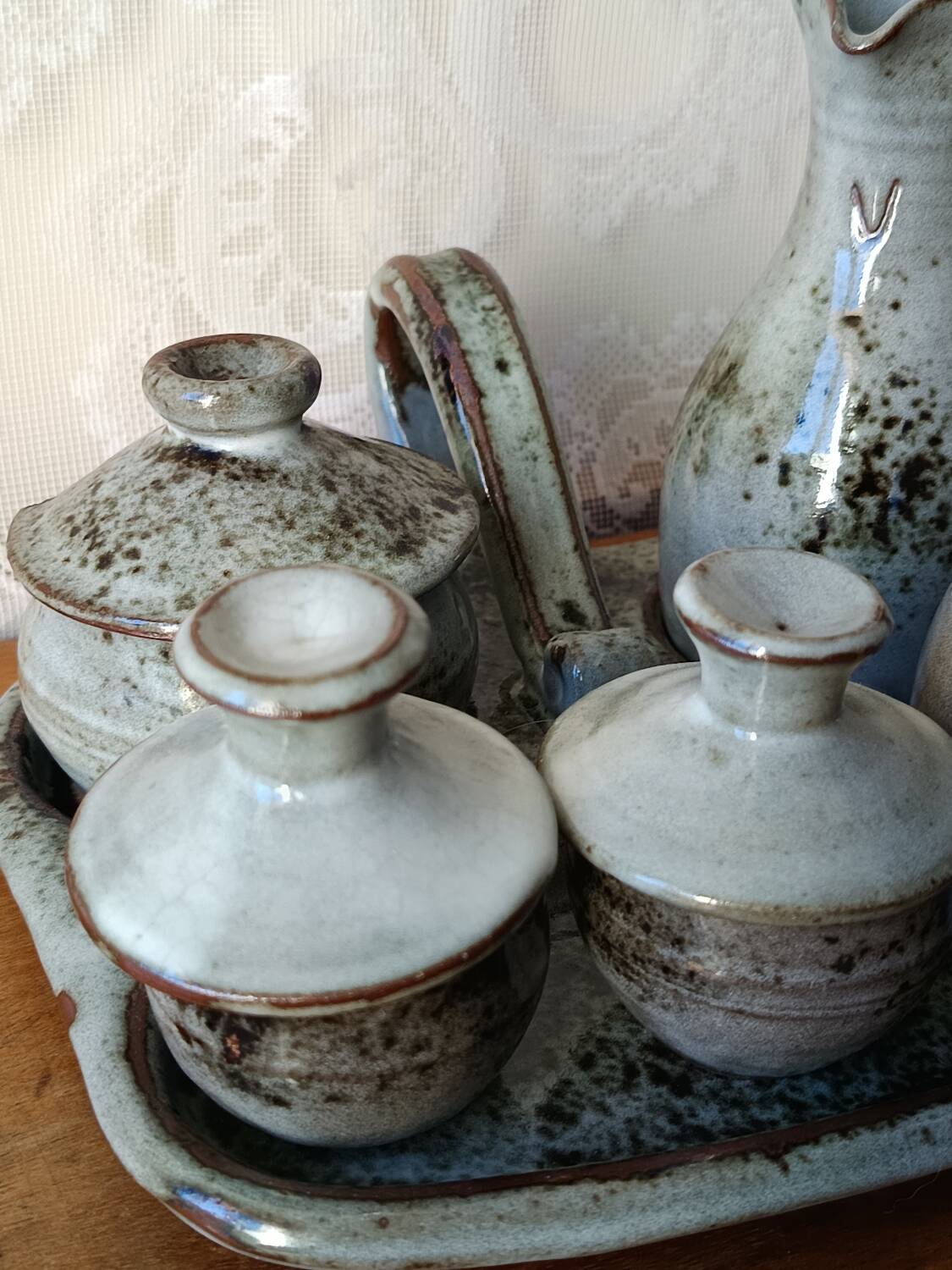 Vintage Condiment Service in Pyrite Stoneware – ACTH Workshop (Thierry &