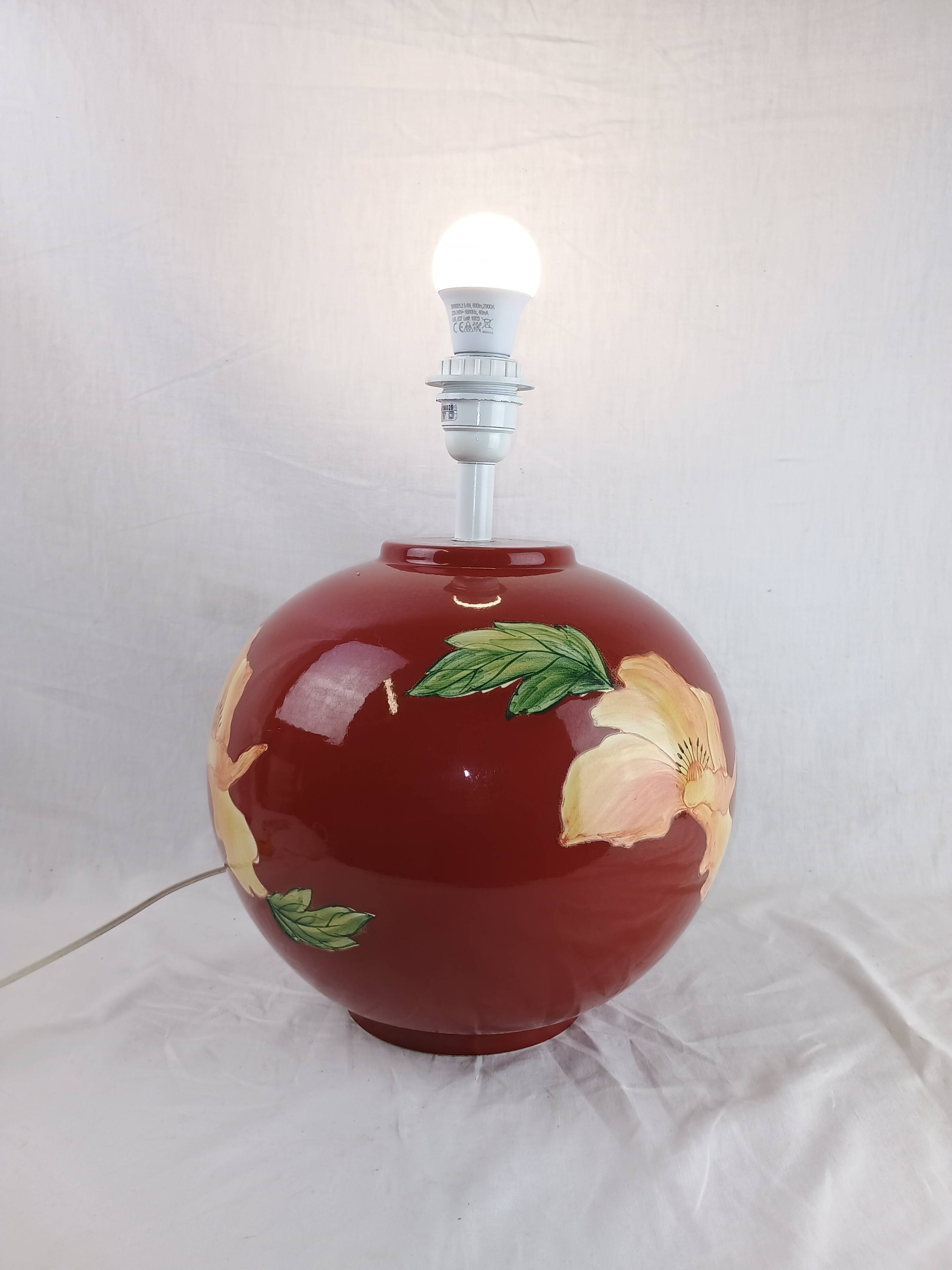 Ceramic lamp Louis Drimmer Red with Althea Vintage