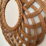 mirror in rattan