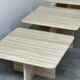 Set of three Italian travertine nesting / side tables, 1970s–1980s