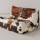 Togo 2-seater sofa in cow leather attributed to Michel Ducaroy for Ligne Roset