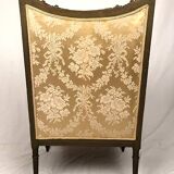 Louis XVI style bergère in green-bronze lacquered wood