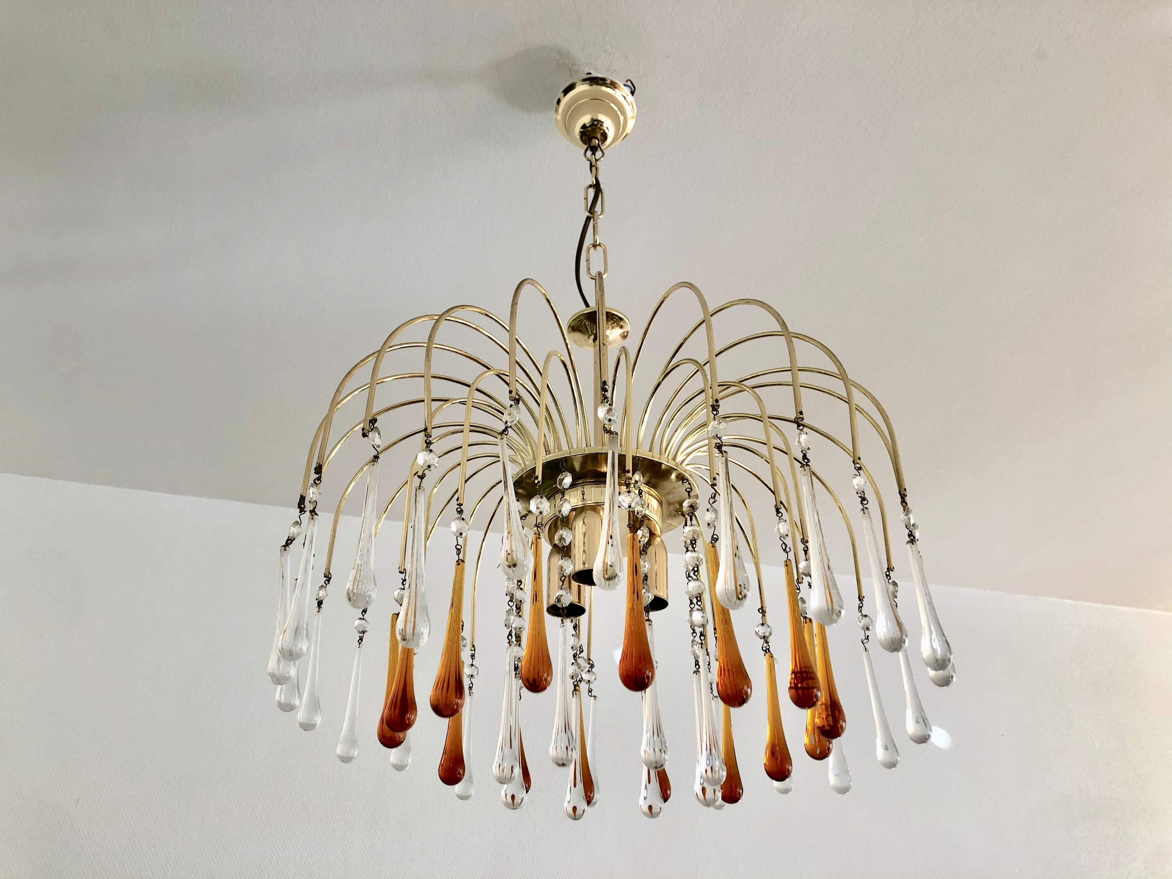 Murano glass drops hanging lamp