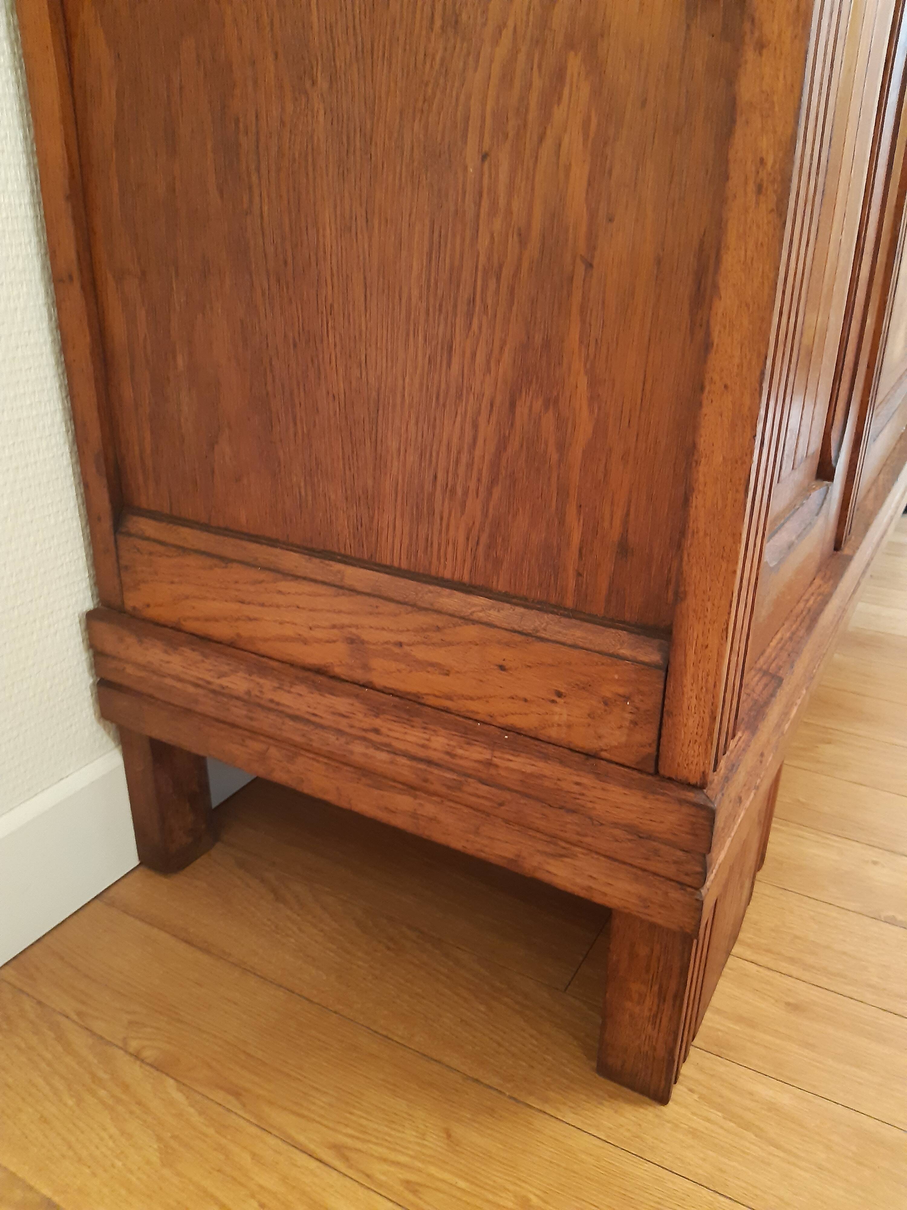 3-door Art Deco Parisian wardrobe and bevelled mirror